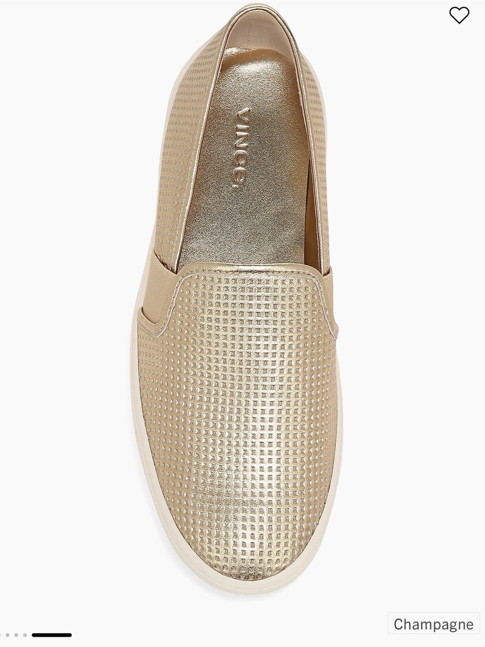 Vince Metallic Champagne Slip-On Sneaker - NWT